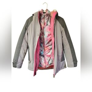 Zeroxposur Girl's Heavyweight Faux Fur Hooded 2-in-1 Mid length Ski Jacket, 16